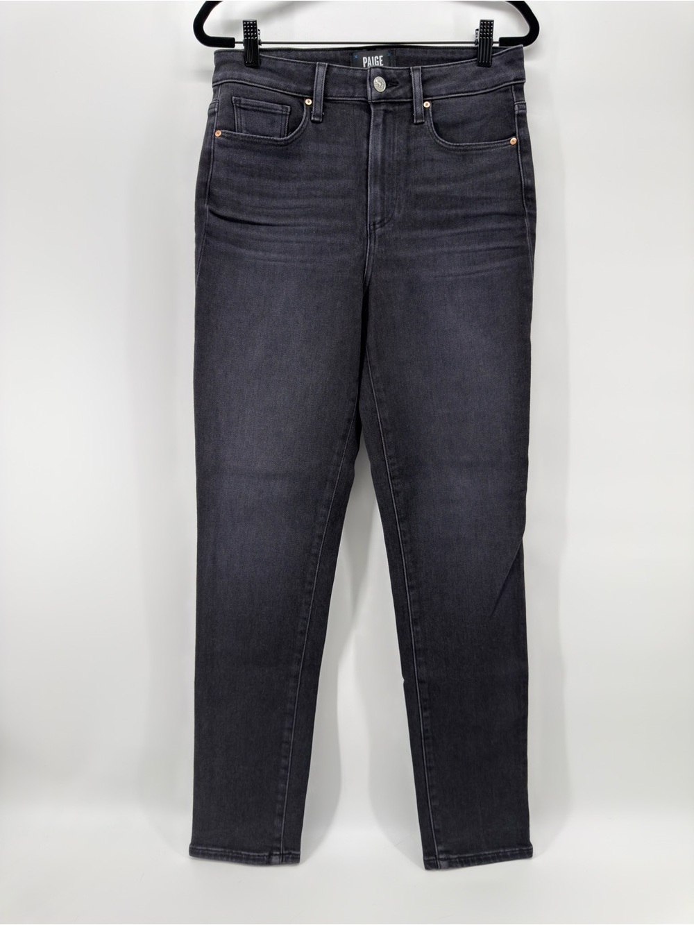 PAIGE Gemma Straight Leg Jeans 28 Soft black High Rise